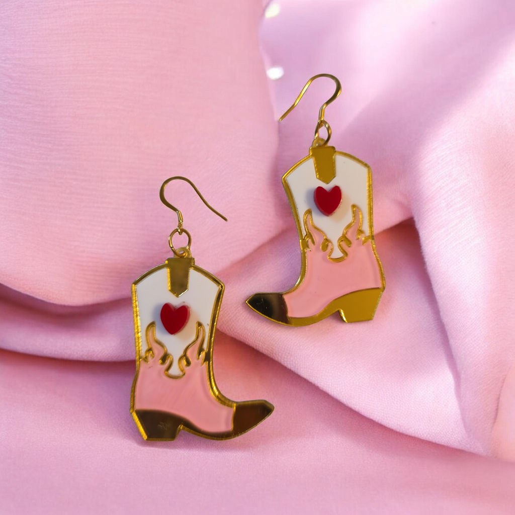 Pink Flame Cowgirl Boots
